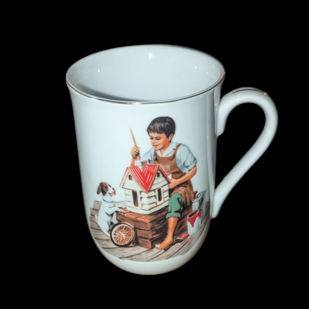 2 Norman Rockwell Collectable Ceramic Mugs "Music Maker" "Dollhouse for Sis" - Picture 2 of 7